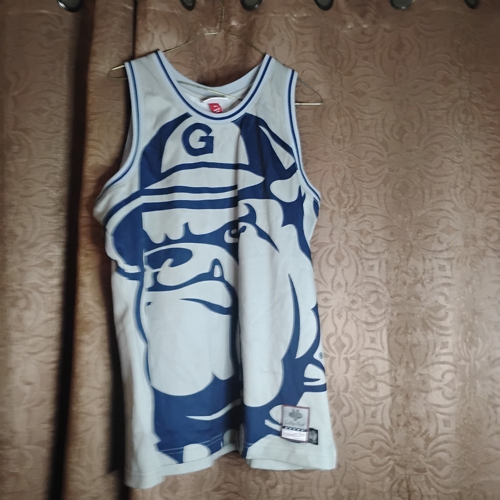 MITCHELL & NESS Georgetown Hoyas Big Face Bulldog Jersey Blue Men's Large